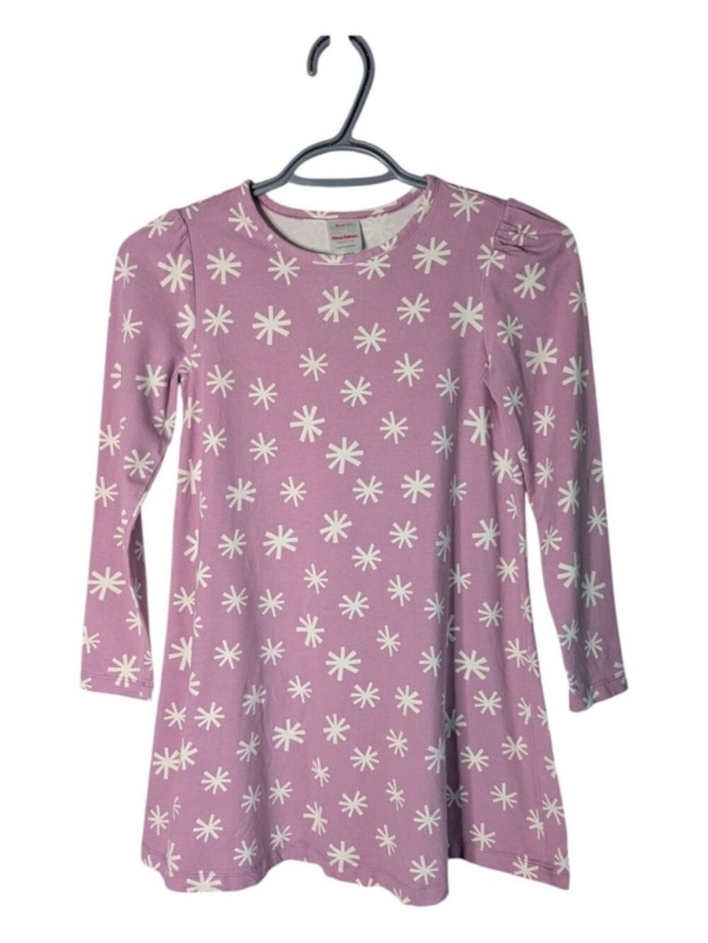 Hanna Andersson Holiday Swing Dress Snowflakes On Orchid Haze Size 8